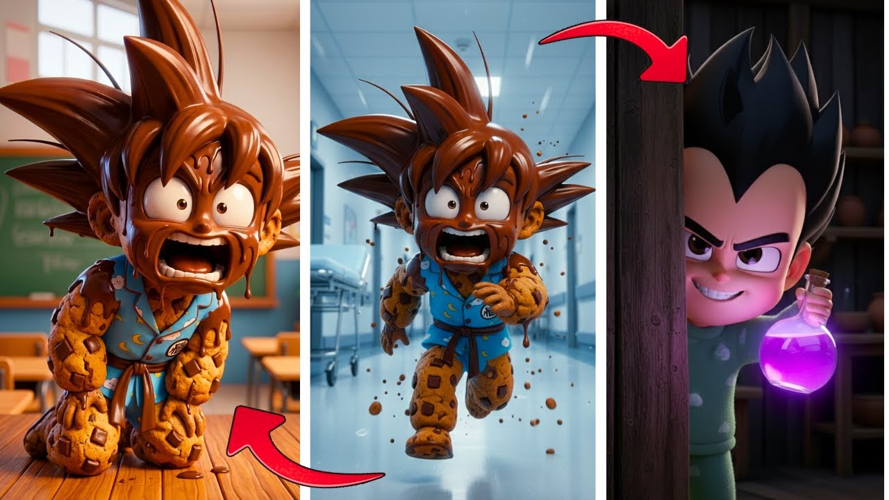 GOKU se CONVIERTE EN CHOCOLATE por la culpa de VEGETA #brainrot #goku #dibujos