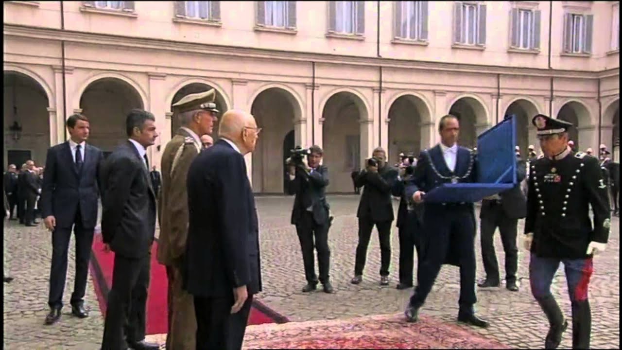 Gli onori militari al Presidente Napolitano dopo le dimissioni