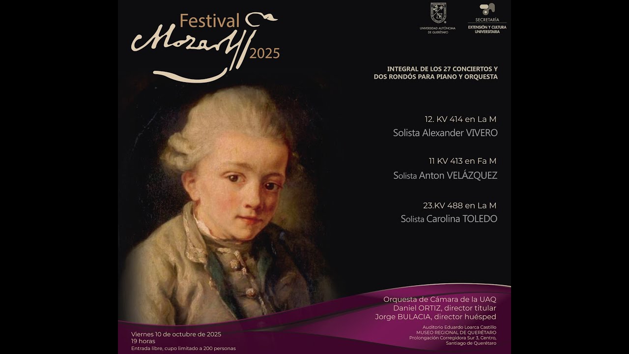 Concierto No.23, KV 488 para piano y orquesta, de W.A. Mozart