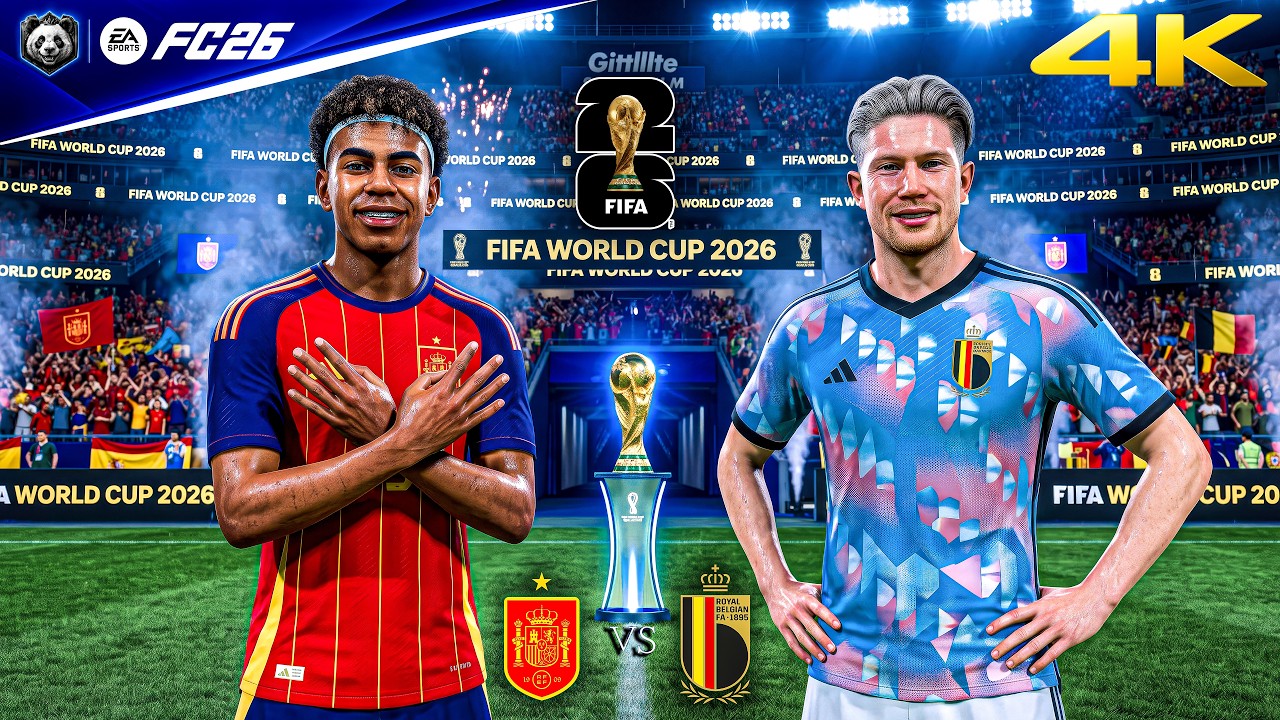 FC 26 &mdash; Испания против Бельгии &mdash; Четвертьфинал Чемпионата мира по футболу FIFA 2026, полный матч ...
