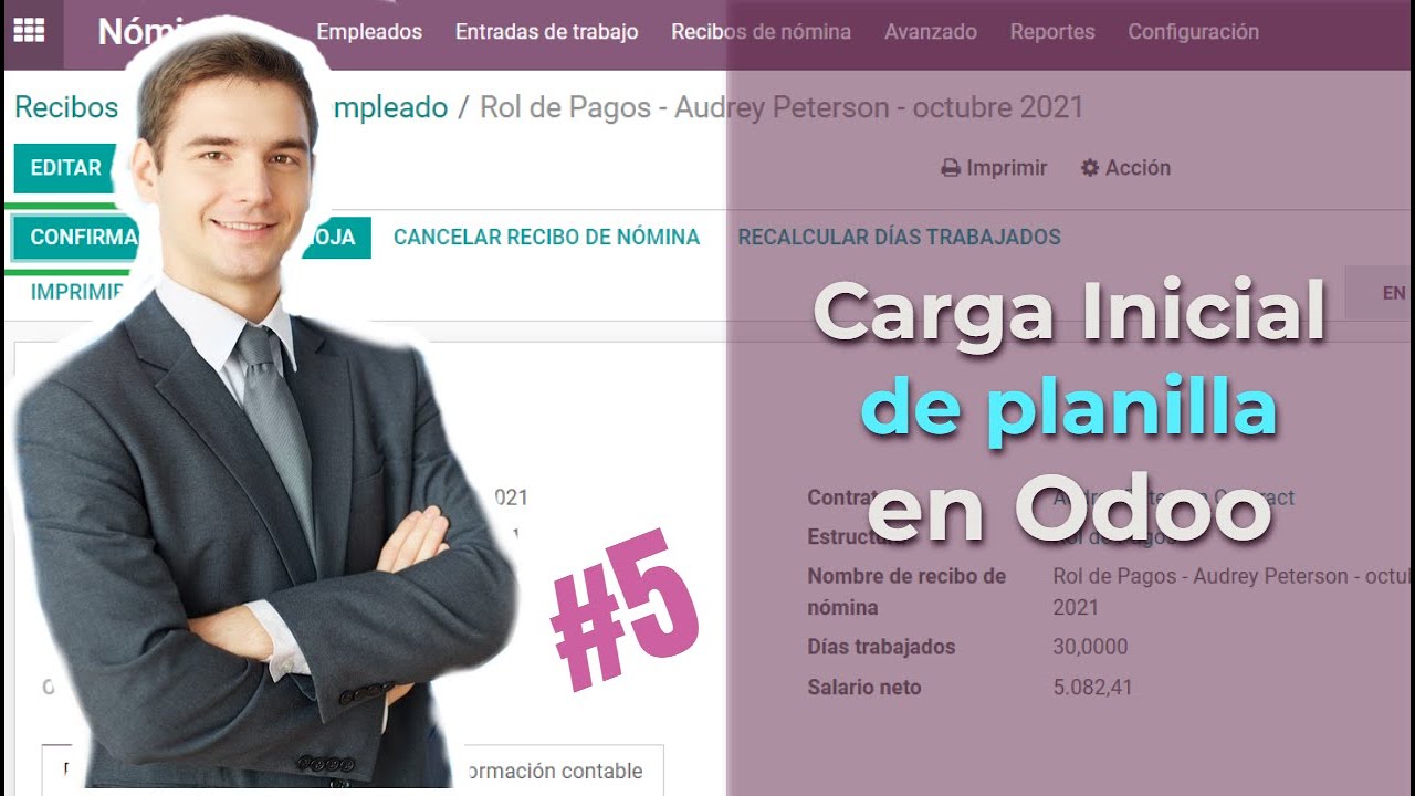 🏦 Crea empleados para tu gestión de nómina Odoo. Carga Inicial Planilla Odoo #5 🎉🎇