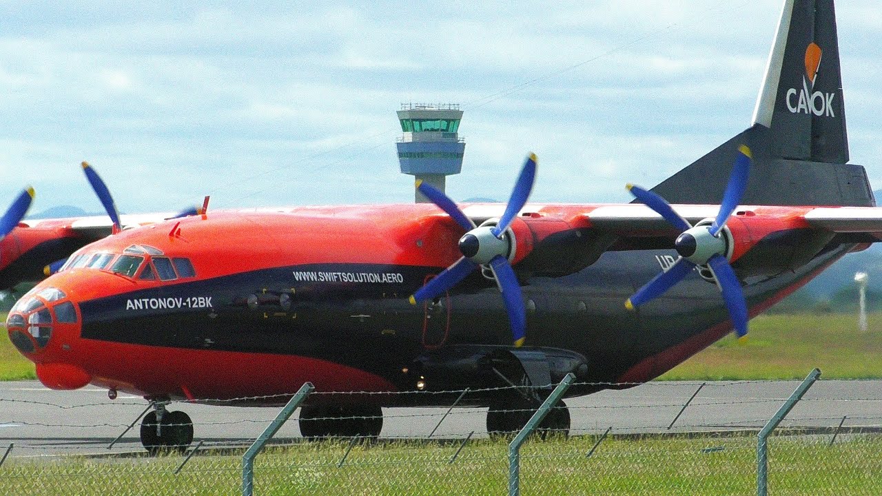 Cavok Air Antonov An-12 Takeoff from Liverpool Airport