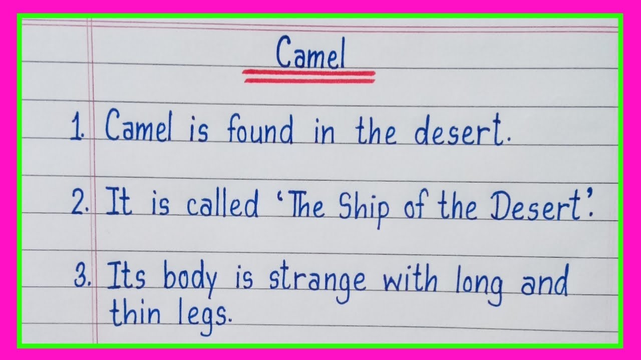 10 lines on Camel in english/Essay on Camel in english/Camel essay in english 10 lines