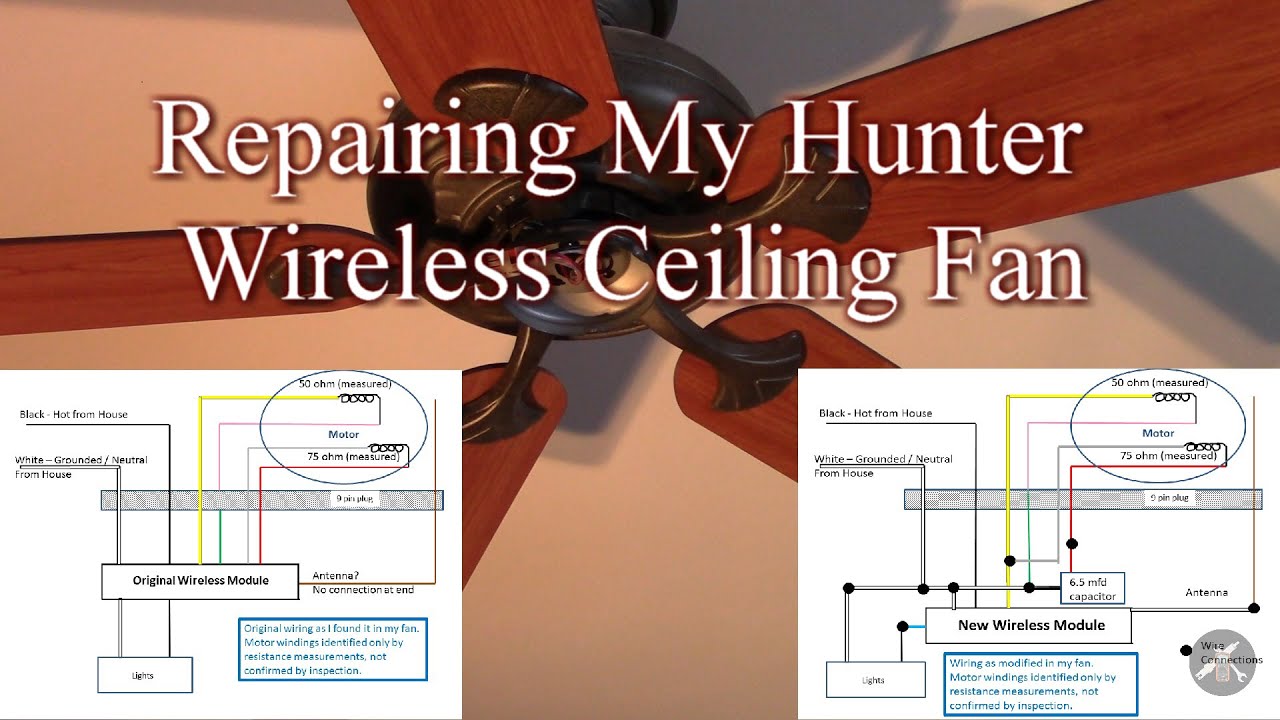 Repair Hunter Factory Wireless Remote Control Fan - Install Universal Remote Module