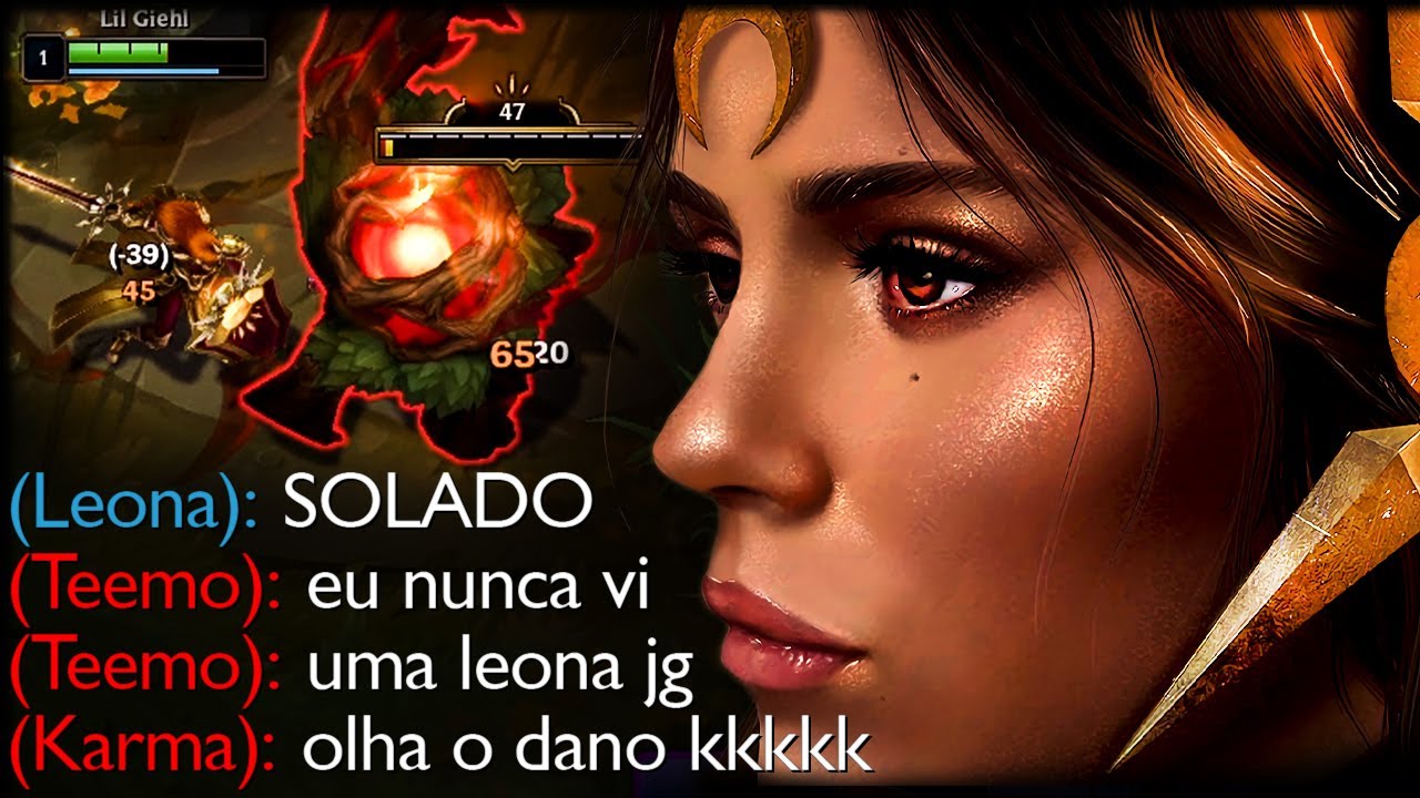 JOGÃO!! SEGUREI QUASE 1 HORA DE JOGO DE LEONA JUNGLE 100% CRÍTICO KKKKKKKKK