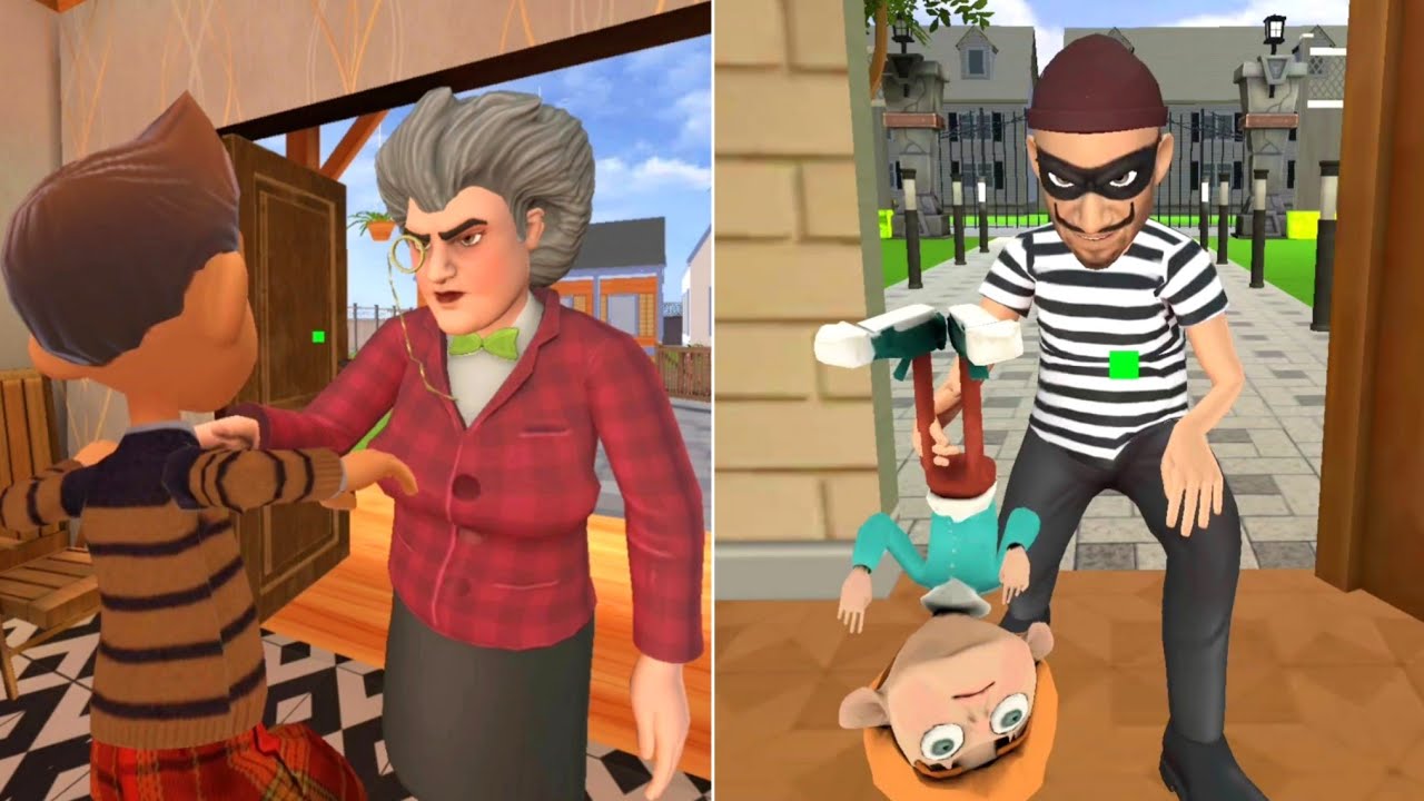 Scary Teacher Return 3D Vs Robbery Clash Thief Pranks