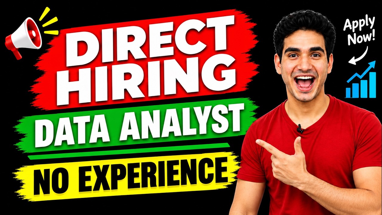DIRECT HIRING Data Analyst Jobs for Freshers 2026 | No Experience Required