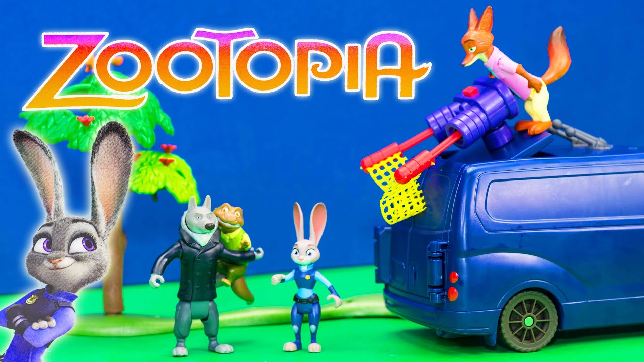 Unboxing Zootopia Mr  Otterton's Capture Van Officer with Judy Hopps Toy