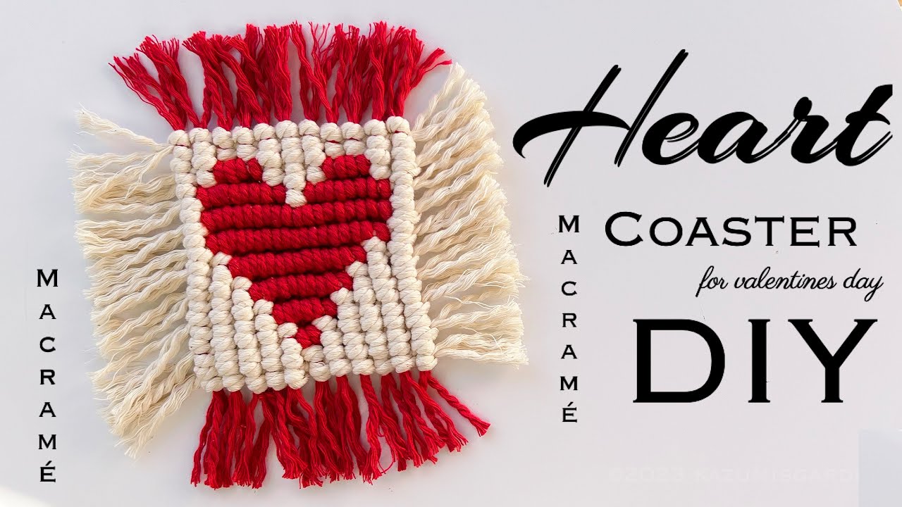 DIY Macrame Heart Coaster