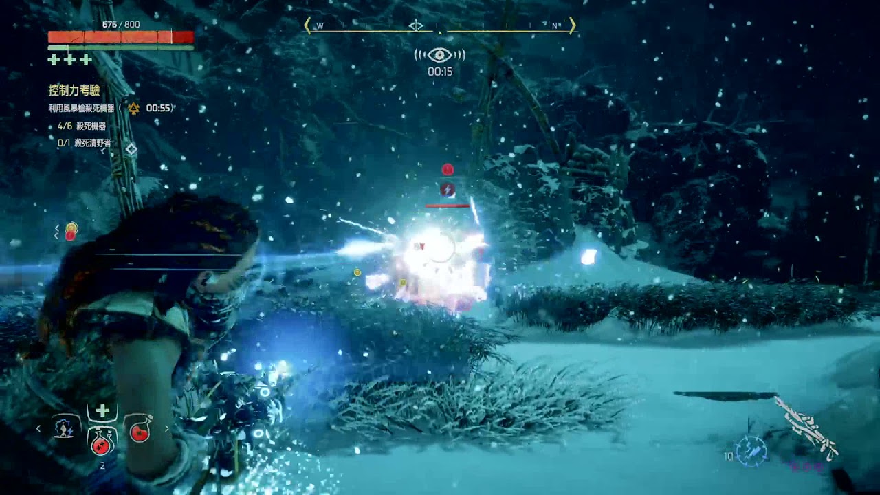 《地平線：期待黎明》DLC 冰凍荒野【雪頌之徑狩獵地】控制力考驗 第一名