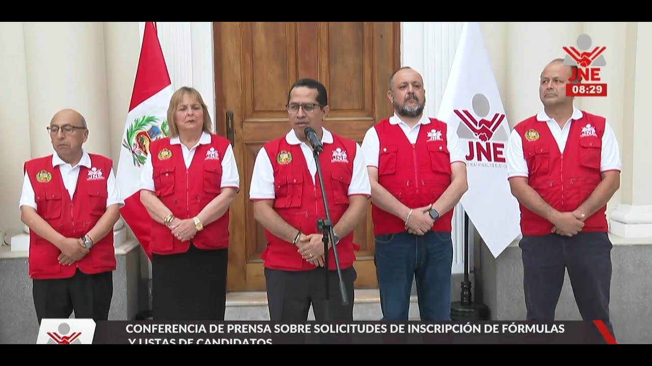 🔴 EN VIVO JNE | Conferencia de prensa sobre solicitudes de inscripción de fórmulas y candidatos