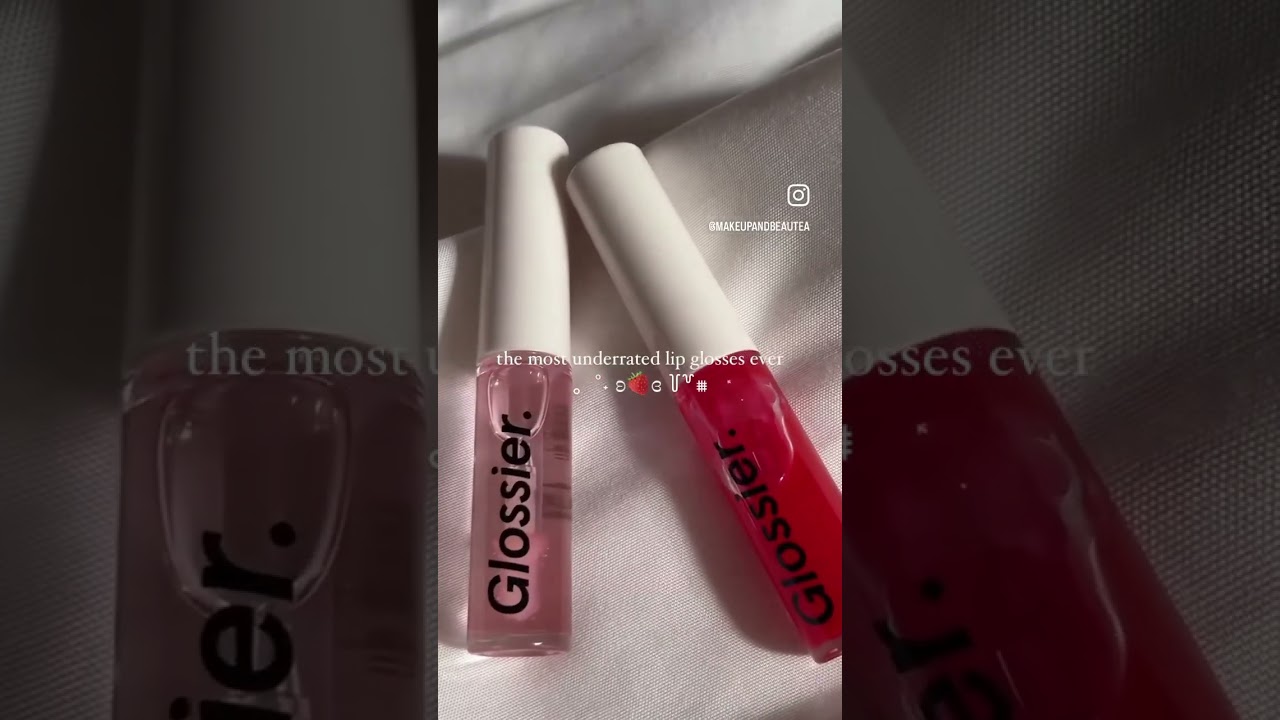 glossier lip gloss swatches // clear and red 🍒