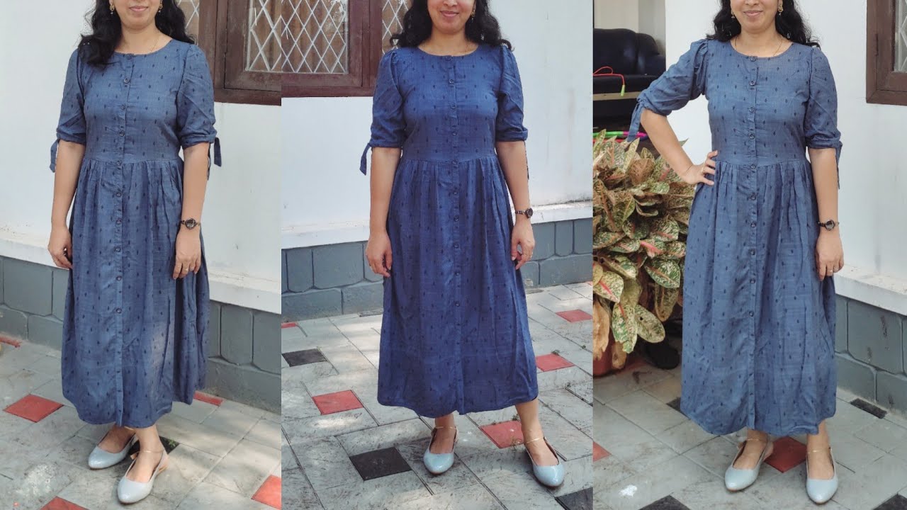 Front Open kurti Cutting and Stitching / Front Button Placket kurti cutting and stitching