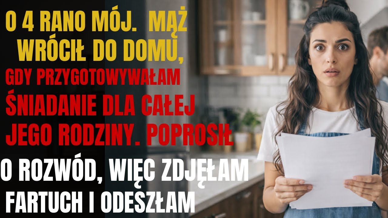 ⌚Mój mąż przyszedł o 4 rano i poprosił o rozwód 💔Zdjęłam fartuch 😤Wzięłam walizkę i odeszłam 😏Ale