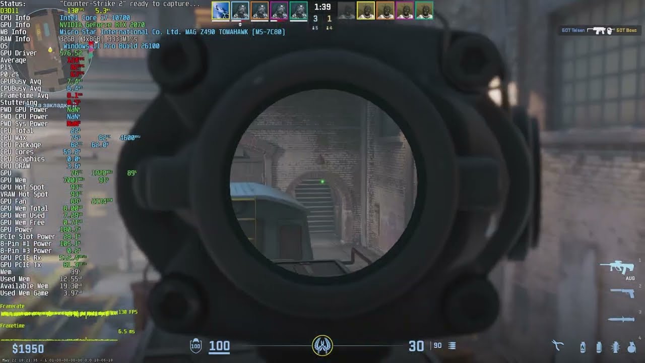 Тесты Core i7 10700 и RTX 2070 в FullHD