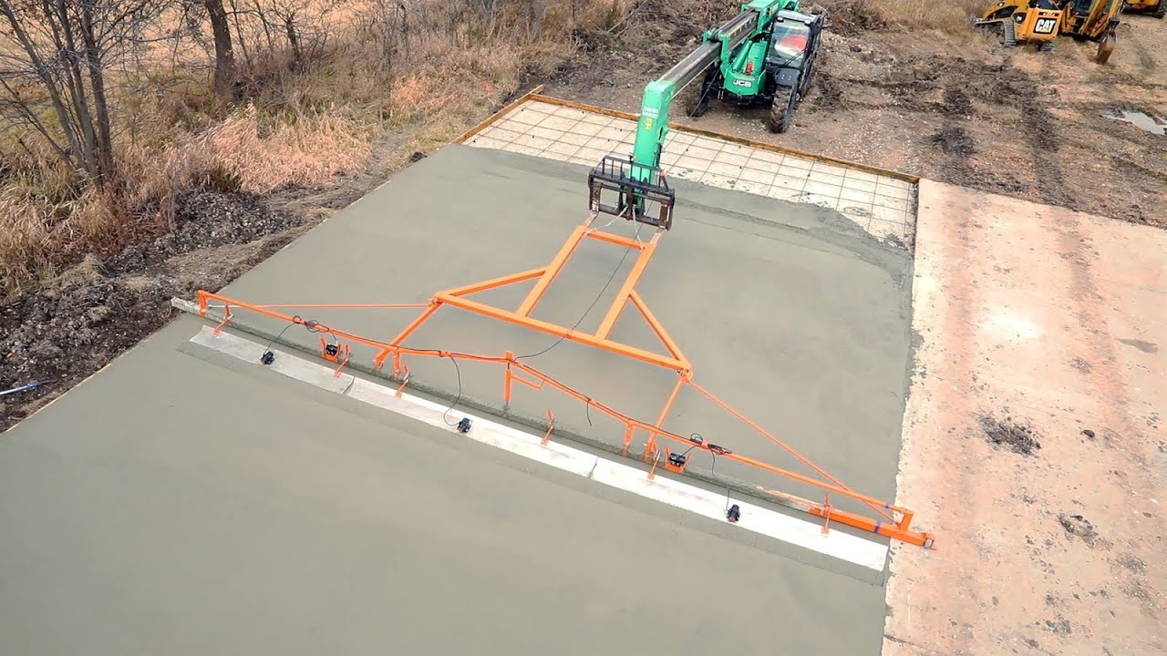 Screed Concrete & Grade Gravel Faster & Easier with the DS34 Telehandler Attachment by Dragon Screed