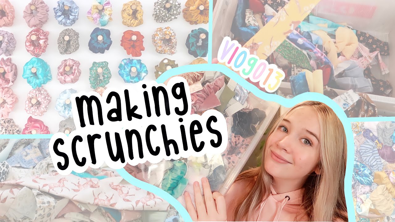 making heaps of scrunchies for a market - scrunchy VLOG 013 - craft fair preparation - home business