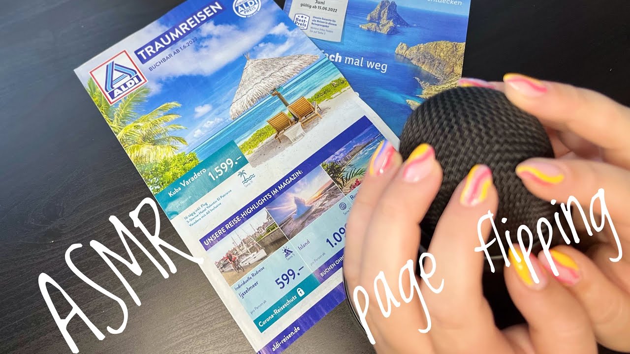 ASMR {German - Deutsch} Page flipping | Urlaubsprospekte Blättern | crinkle sounds | whispering