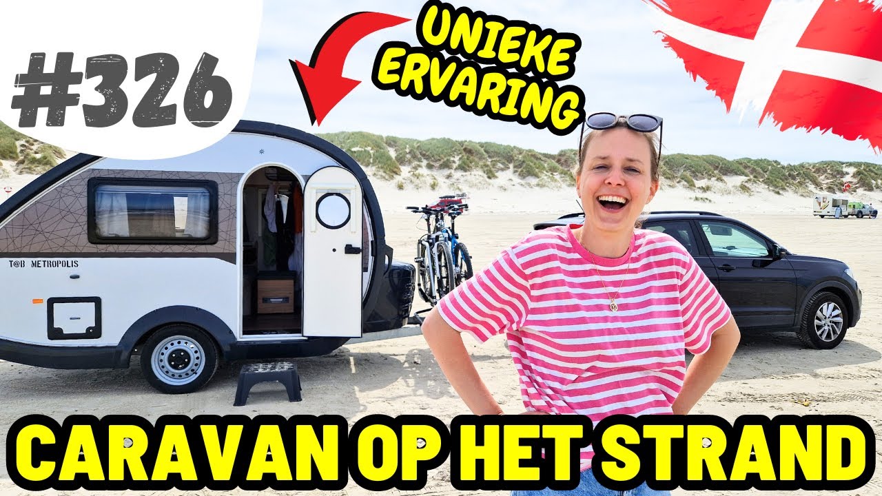 #326 MET DE CARAVAN OP HET STRAND I Vejers Strand Camping Denemarken