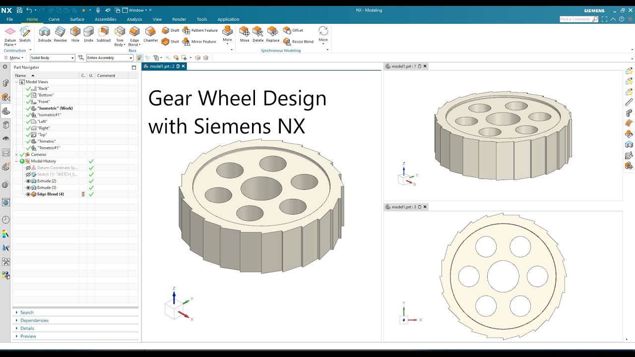 Gear Wheel Design with Siemens NX - Unigraphics