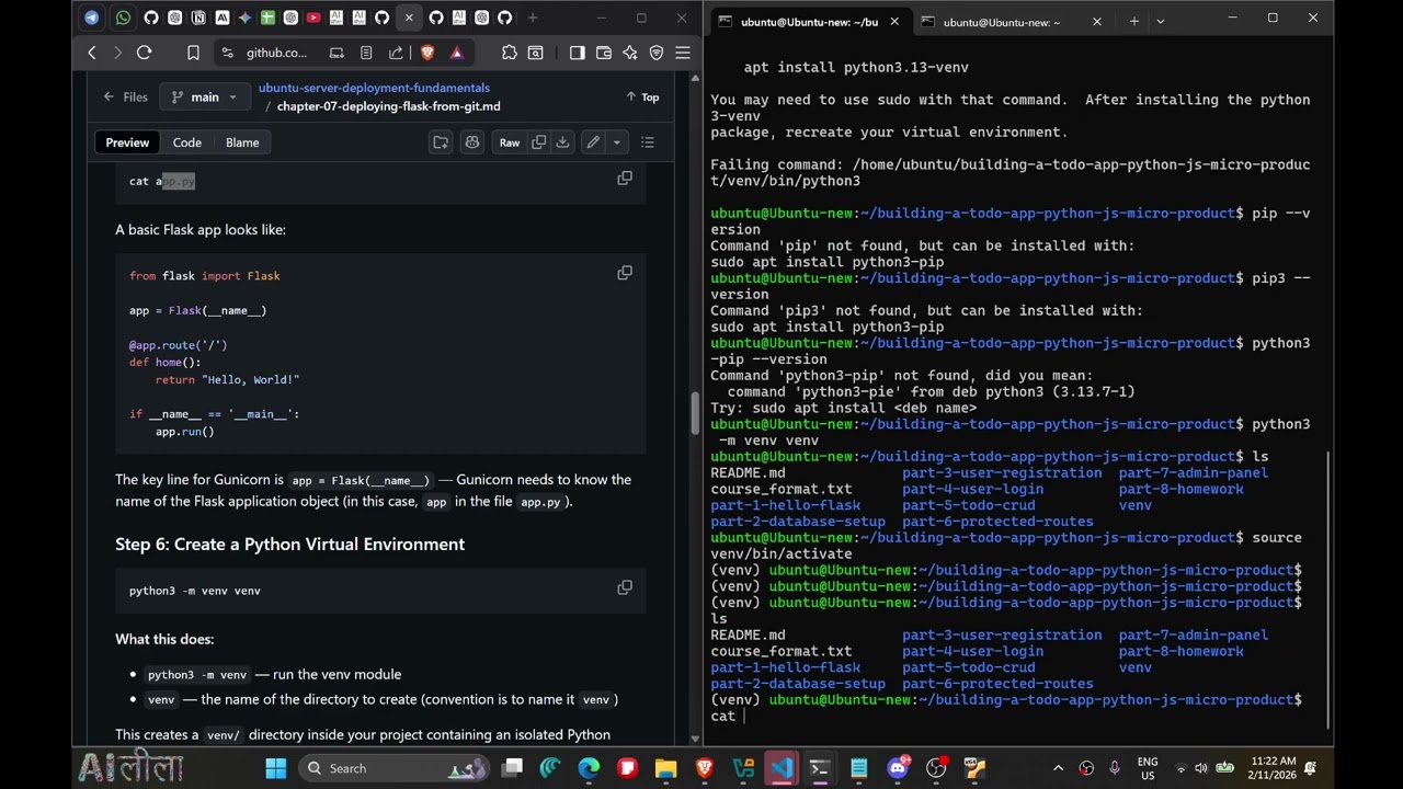 Deploy Flask from Git + Run with Gunicorn | Part 7 - Ubuntu Server Deployment Fundamentals (मराठी)