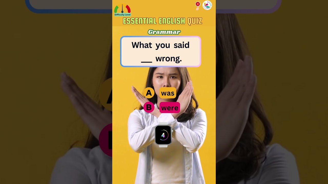 Essential English Quiz Grammar | EP115: (Was vs. Were)
