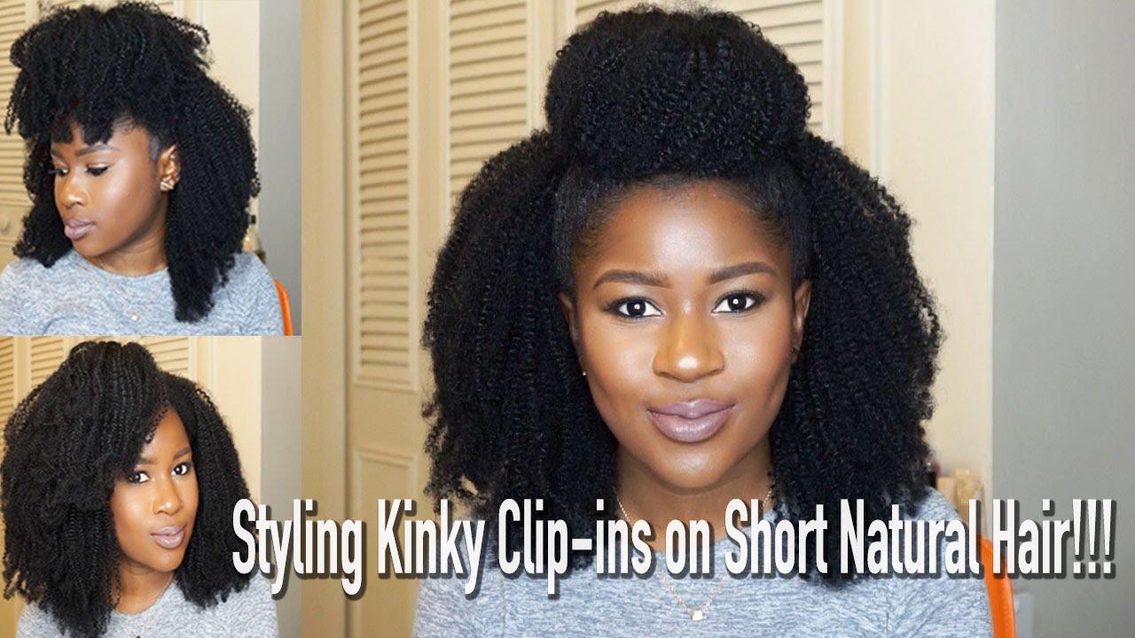 How to Style Kinky Clip-ins on Short Type 4 Natural Hair!!! HerGivenHair|Mona B.