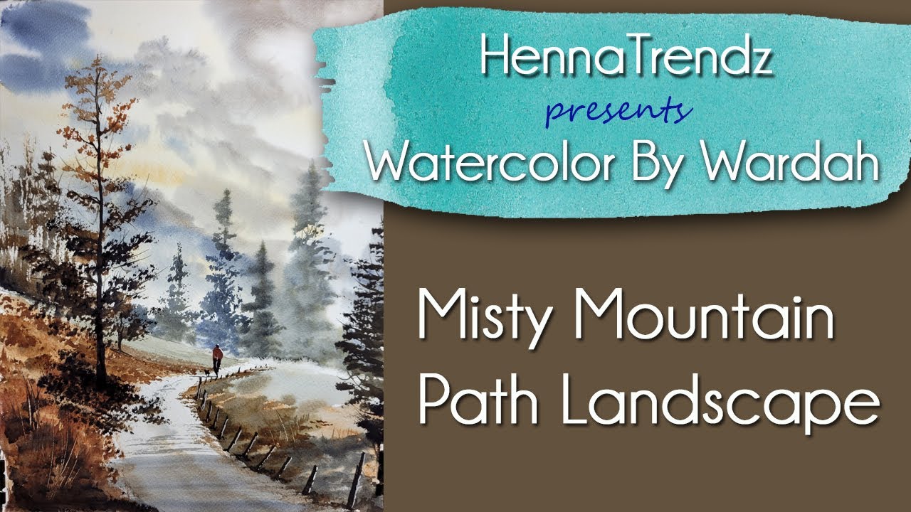 A Walk on the Misty Mountains Loose Watercolor Landscape Painting Demo with HAKE & RIGGER brushes