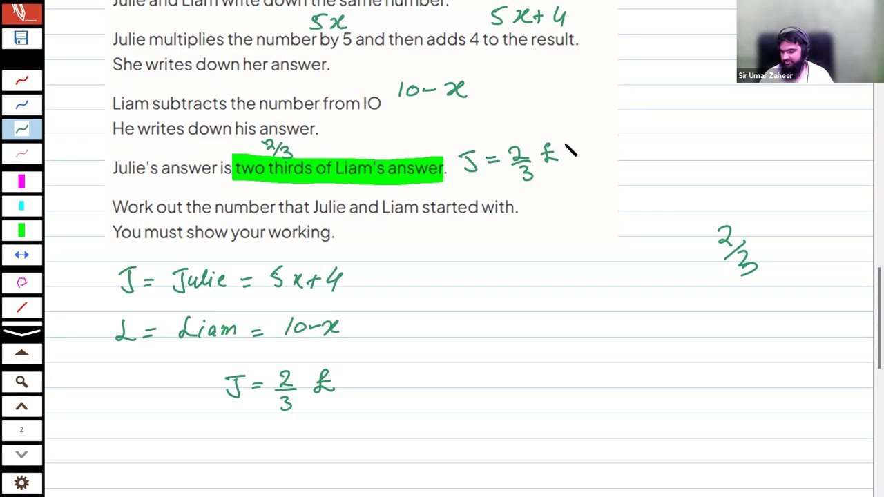 Forming Equations |IGCSE/ O LEVEL Mathematics||MUHAMMAD UMAR ZAHEER