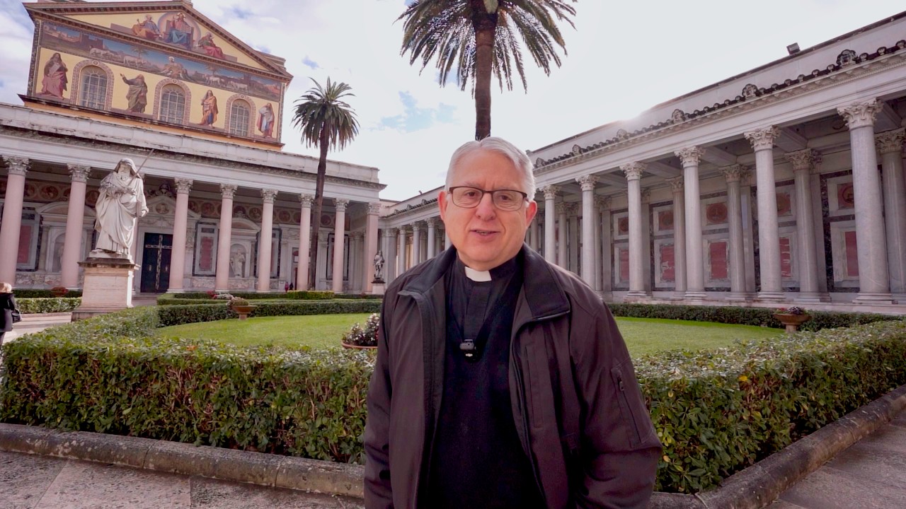 Fr. Greg at the Basilica of St. Paul Outside the Walls in Rome, Italy