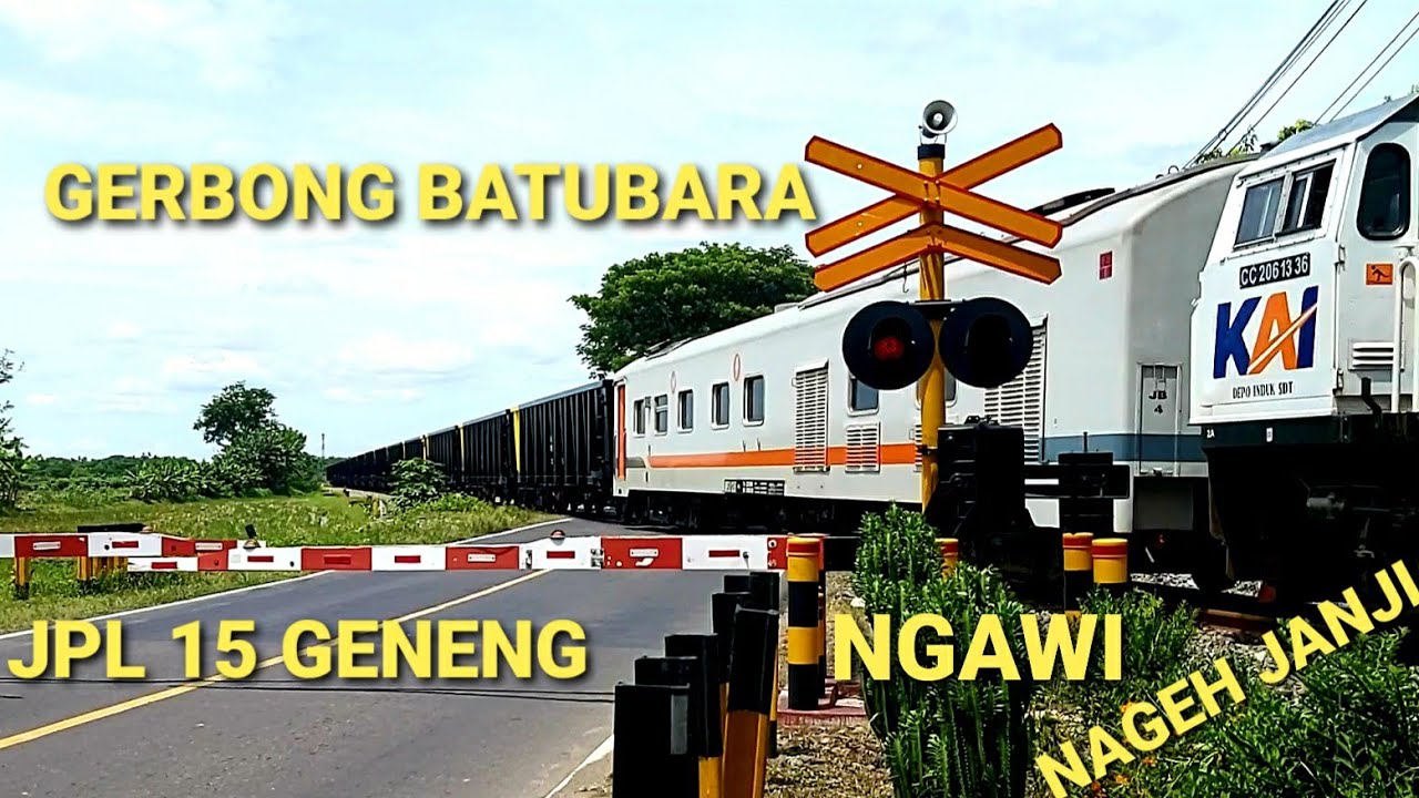 UJICOBA GERBONG BATUBARA MADIUN-WALIKUKUN, TES PENGEREMAN DI JPL 15 JALAN NASIONAL MAOSPATI-NGAWI