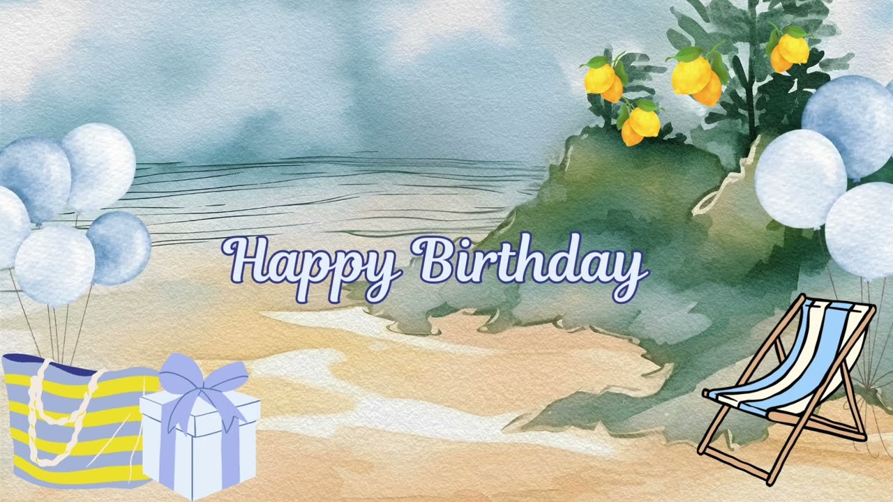 Happy Birthday Background - Costal Birthday Party -  Amalfi Coast Italy Birthday Theme