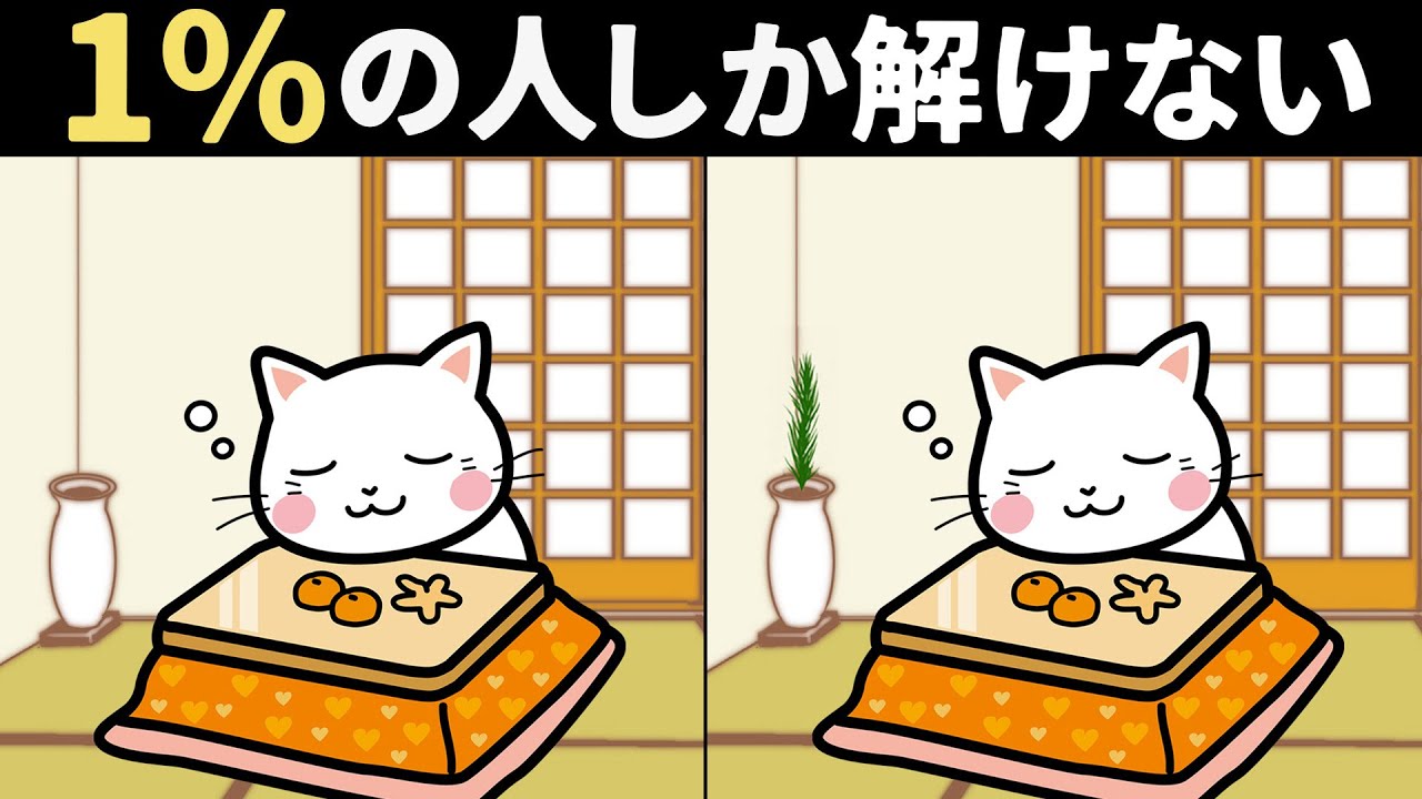 【間違い探し】最後は超難問！60歳以上の99％は全問正解できない！難しいけど面白い脳トレで一緒に認知症予防