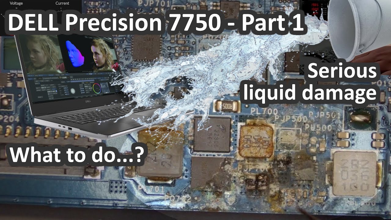 DELL Precision 7750 Часть 1. Как устранить серьёзные повреждения от попадания жидкости в нескольк...