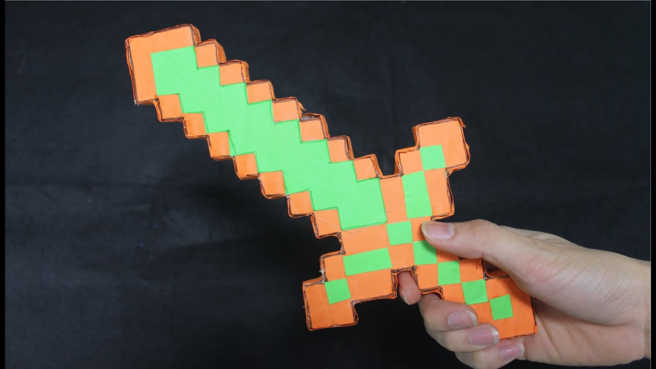 Como fazer uma espada minecraft | espada diamante papel