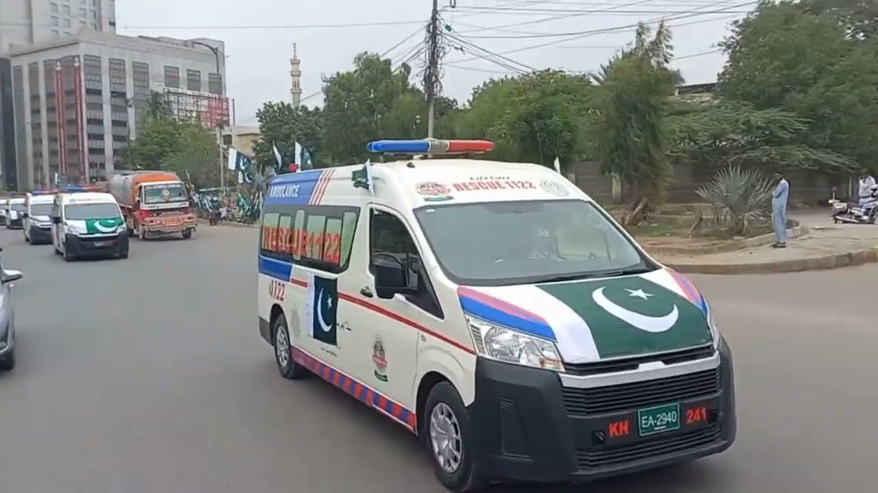 14th August 2023- SIEHS Independence Day Celebration - Rescue 1122 Ambulance Flag March in Karachi.