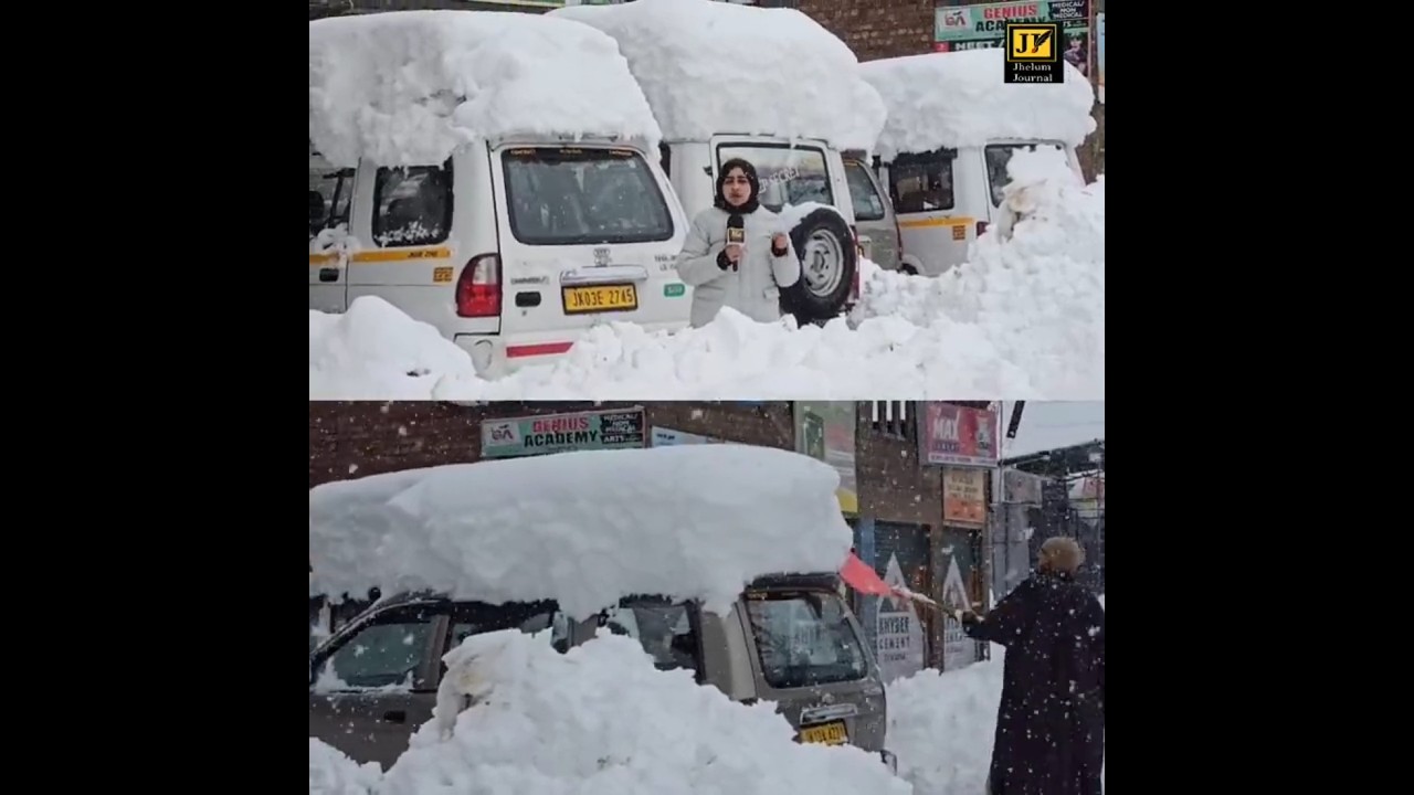 Orange Alert Issued 2-3 Feet Snow accumulated Extreme Snowfall recorded at Shopian