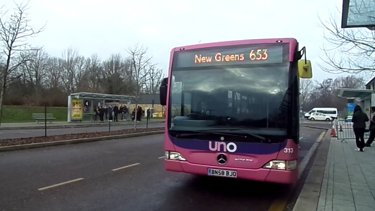 Mercedes Citaro UNO MB 313 BN58BJO Service 653 Departs at Hatfield The Forum *New Year 2019*