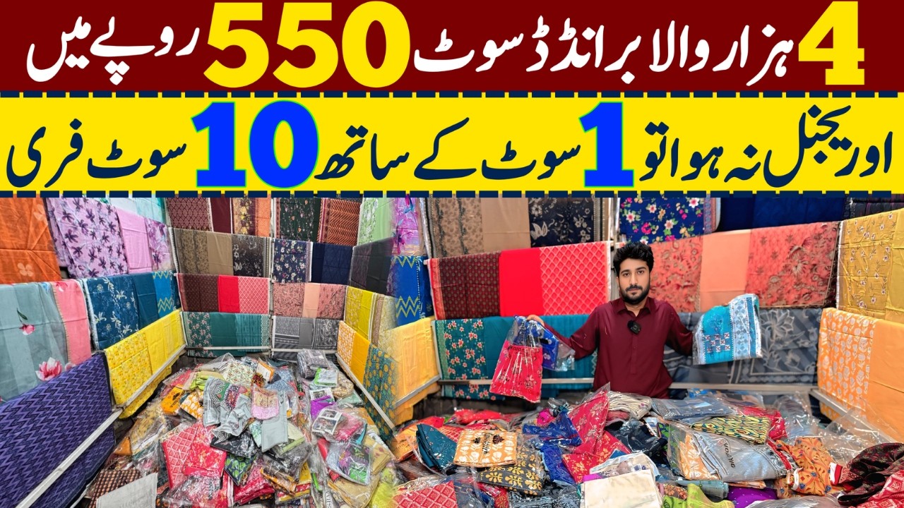 Ladies Lawn Branded Suit Just in Rs.550 | Ladies Branded Suit Wholesale Market in Lahore