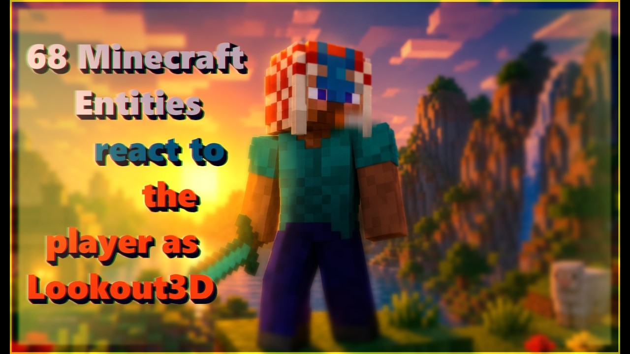 Minecraft Entities react to the player as Lookout3D // Gacha React // Minecraft