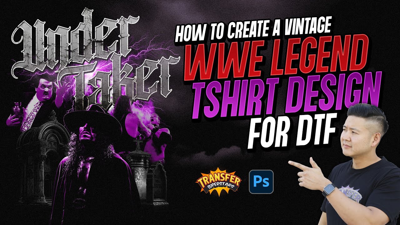How to Design a 90s Wrestling Shirt with Halftone Effects for DTF Printing