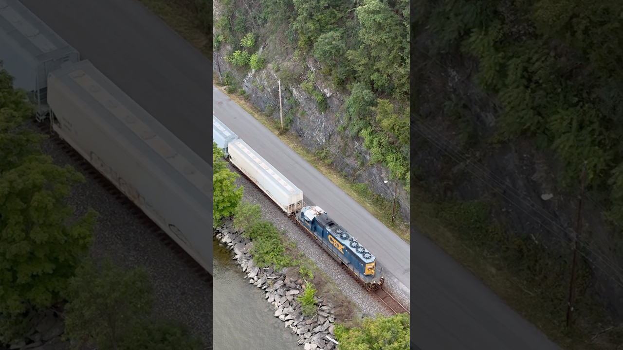 #csx L040 Northbound with #csxt #8400 Long Hood front with 6 cars from Walkway, 30 Axles; 8/16/2024