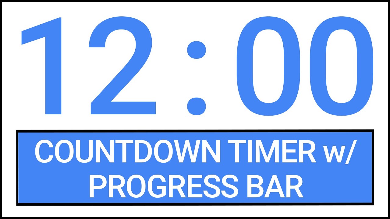 12 min Countdown Timer w/ Progress Bar #Timer #Countdown