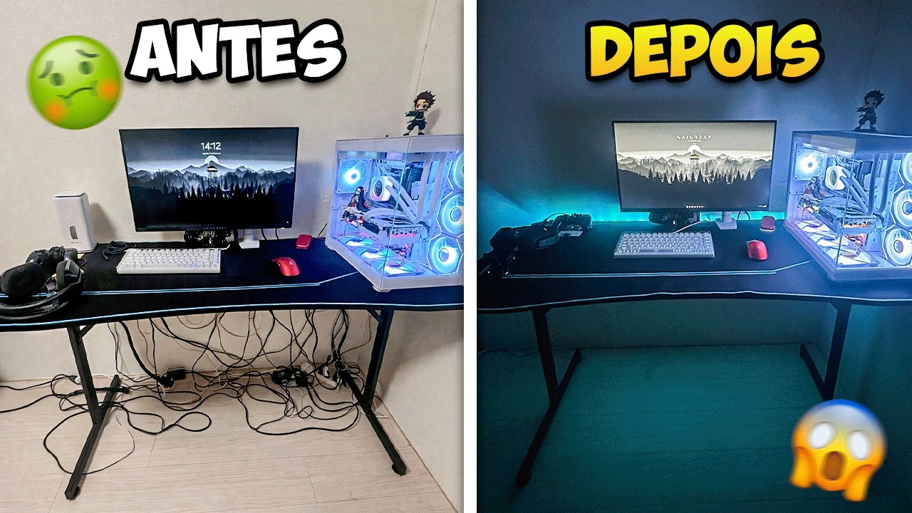 Meu Setup Gamer Estava um CAOS… Olha Como Ficou 😳 | Antes e Depois