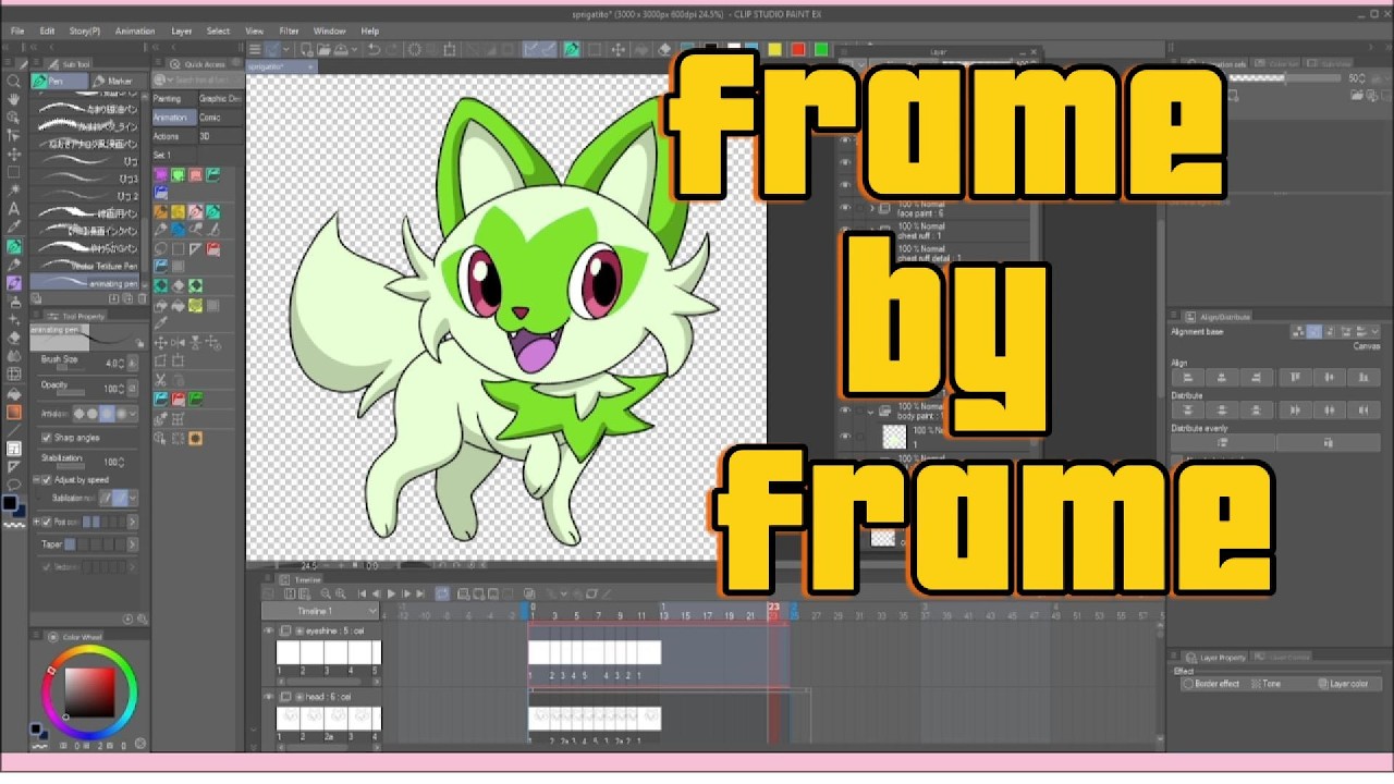 How I Animated Loops in CSP with Pokemon - Part 1 || Frame by frame, animation tricks