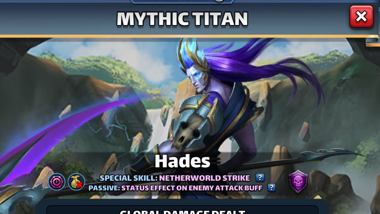 Empires and puzzles mythic titan Hades 3 attacks with personal Highscore