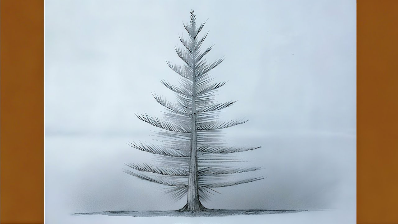 Pine tree drawing for beginners/Basic drawing/Tree drawing/How to draw pine tree #pine #drawing #art