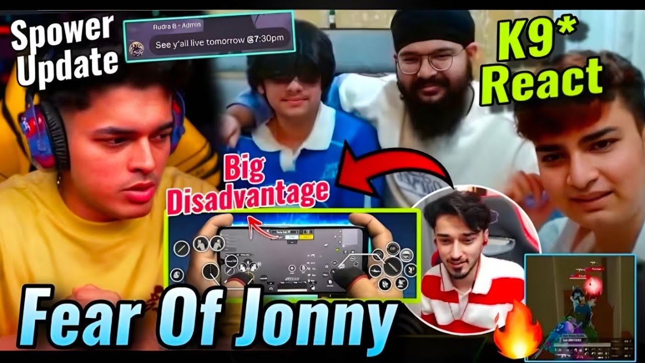 K9 Fear Of Jonny 😳💯 | Insane 1v3 React 🔥 Spower Big Update ✅ Jelly Reaction 💛