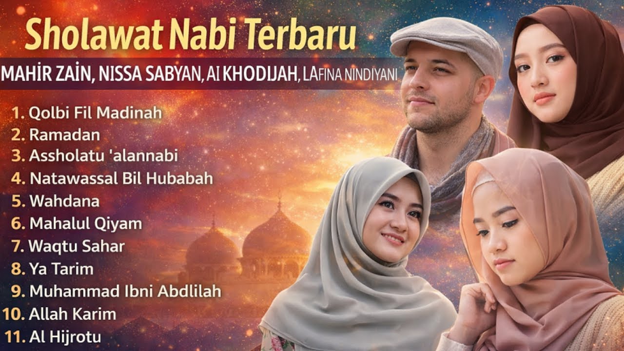 SHOLAWAT NABI TERBARU MAHIR ZAIN, NISSA SABYAN, AI KHODIJAH, LAFINA NINDIYANI  #sholawat #maherzain