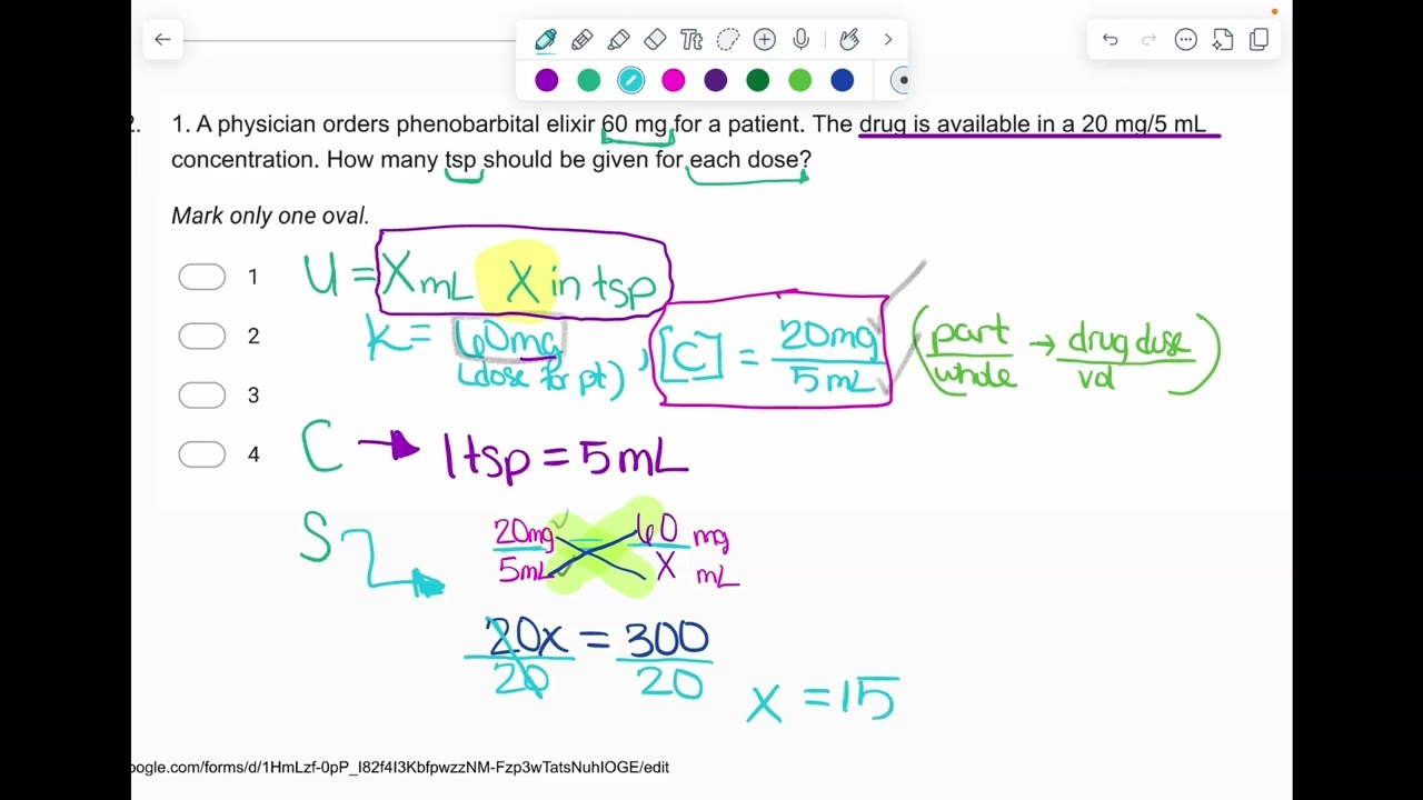 Math Review Session 3 - 12 Questions (Dose Conversions, Ratios & Proportions)